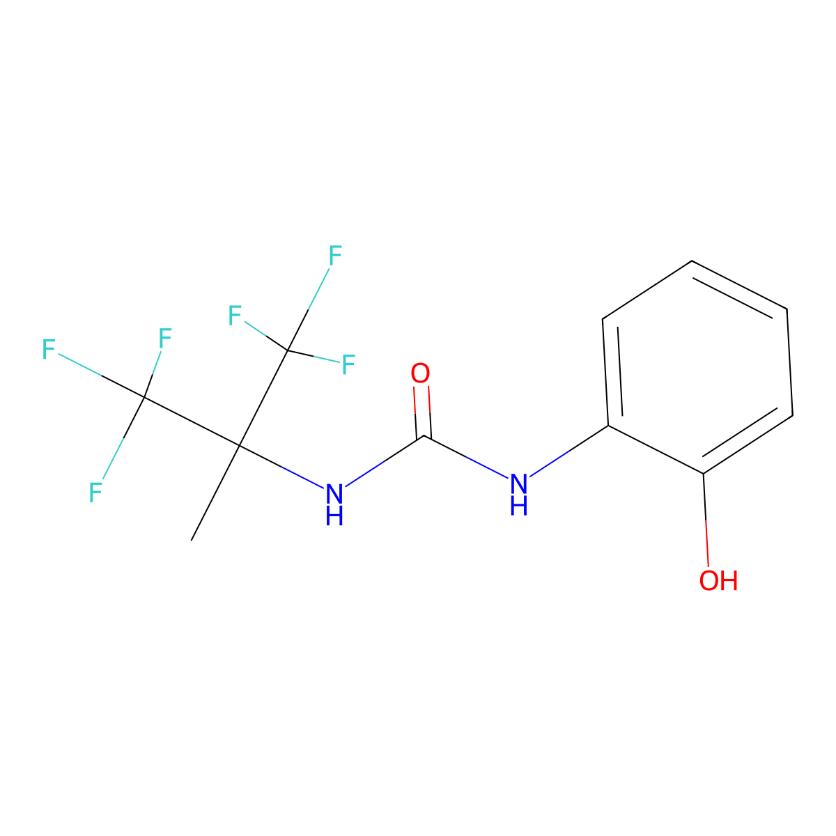 1-(1,1,1,3,3,3-Hexafluoro-2-methylpropan-2-yl)-3-(2-hydroxyphenyl)urea molecular structure, CAS 378765-06-1