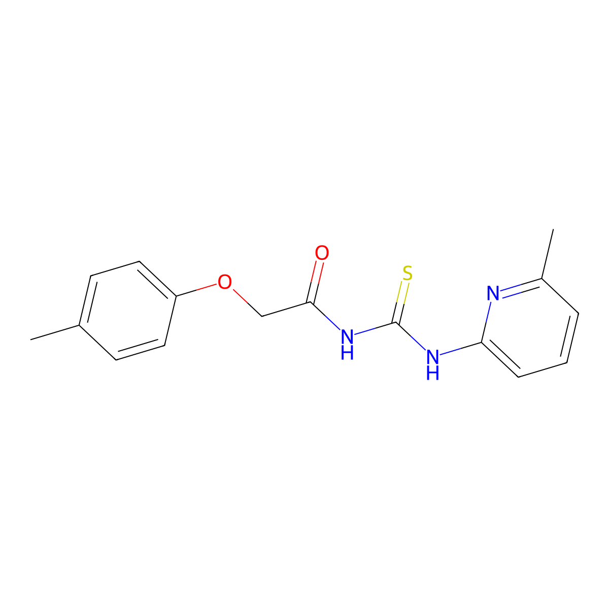 2-(4-methylphenoxy)-N-[(6-methylpyridin-2-yl)carbamothioyl]acetamide molecular structure, CAS 378765-40-3