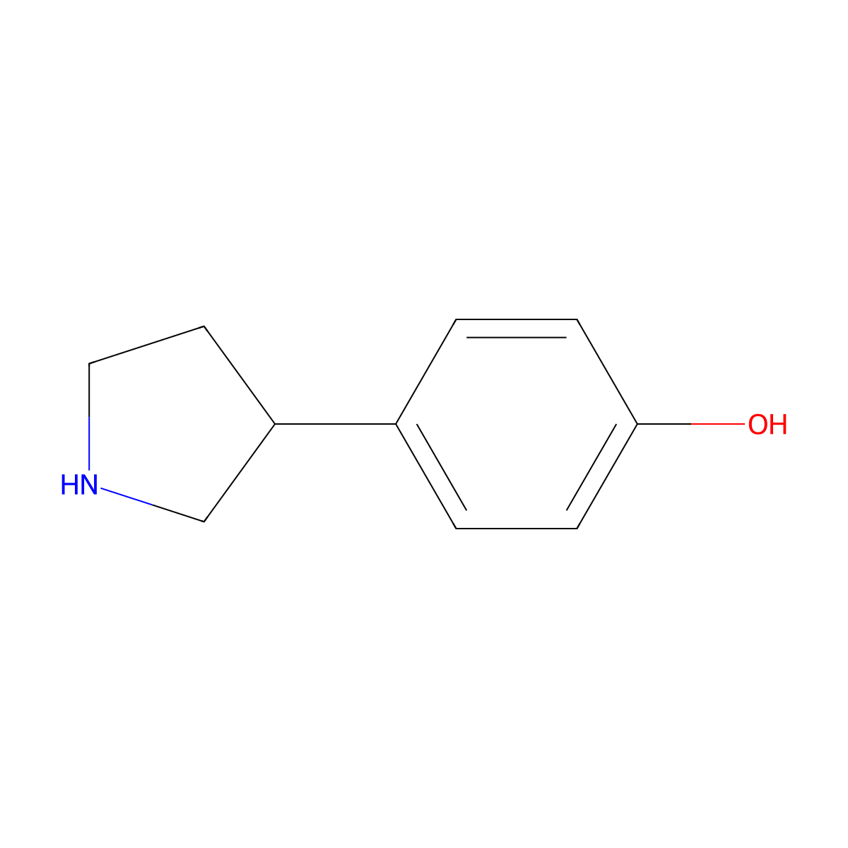 4-(Pyrrolidin-3-yl)phenol molecular structure, CAS 378765-51-6