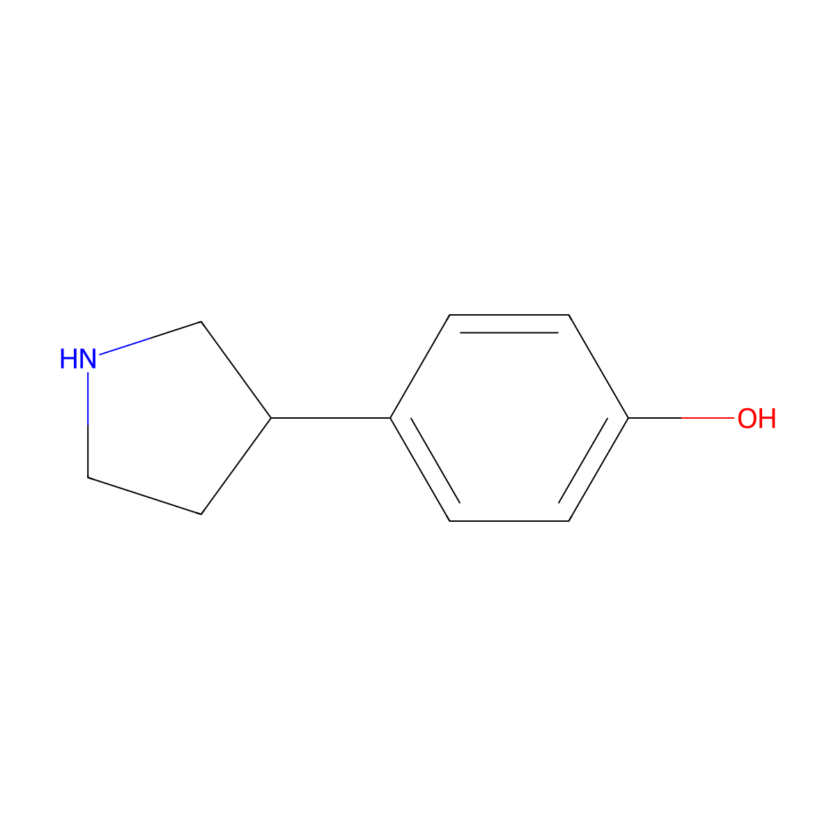 4-(Pyrrolidin-3-yl)phenol molecular structure, CAS 378765-51-6