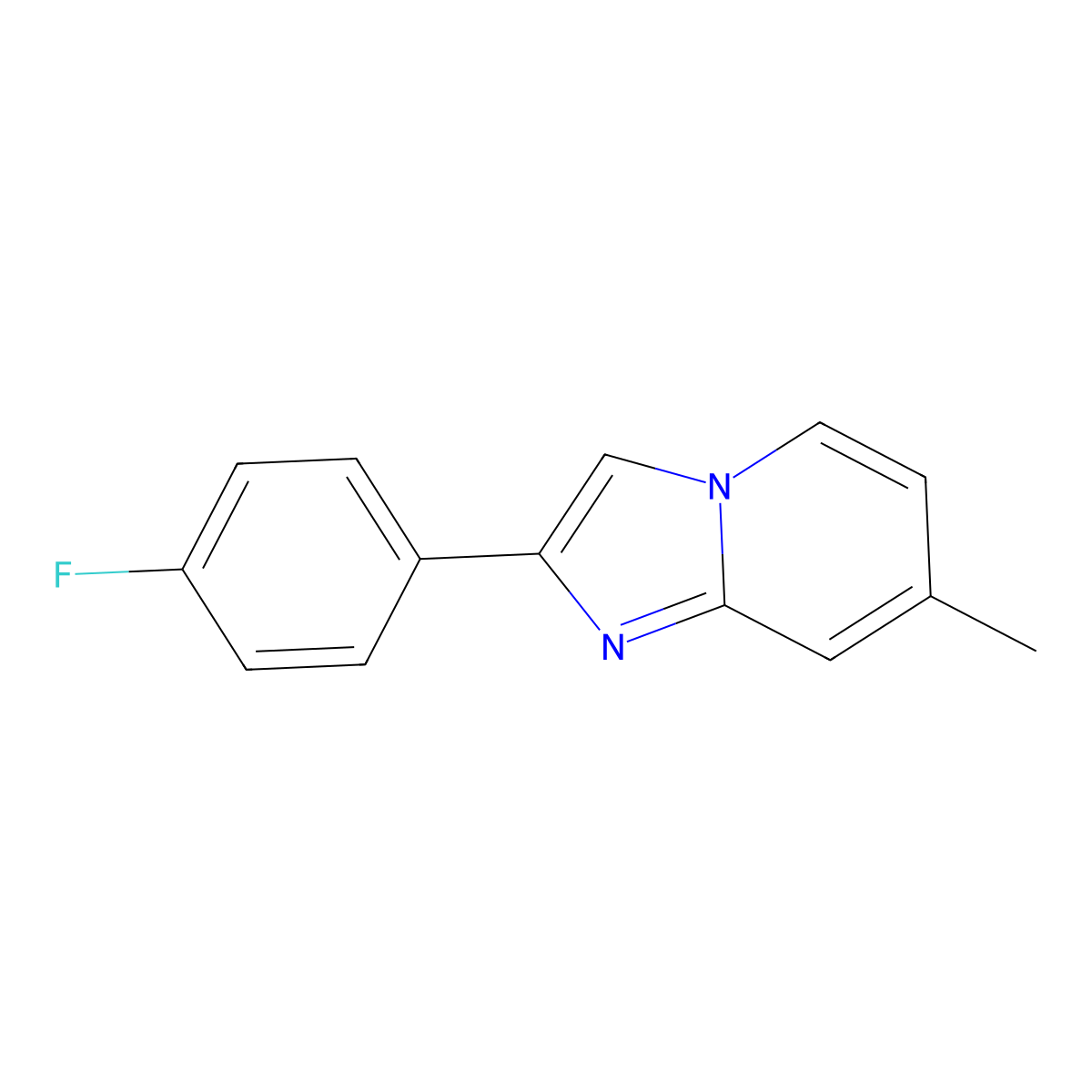 2-(4-Fluorophenyl)-7-methylimidazo[1,2-a]pyridine molecular structure, CAS 378766-08-6