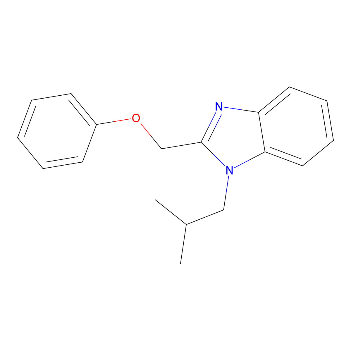 1-(2-Methylpropyl)-2-(phenoxymethyl)benzimidazole molecular structure, CAS 378766-45-1