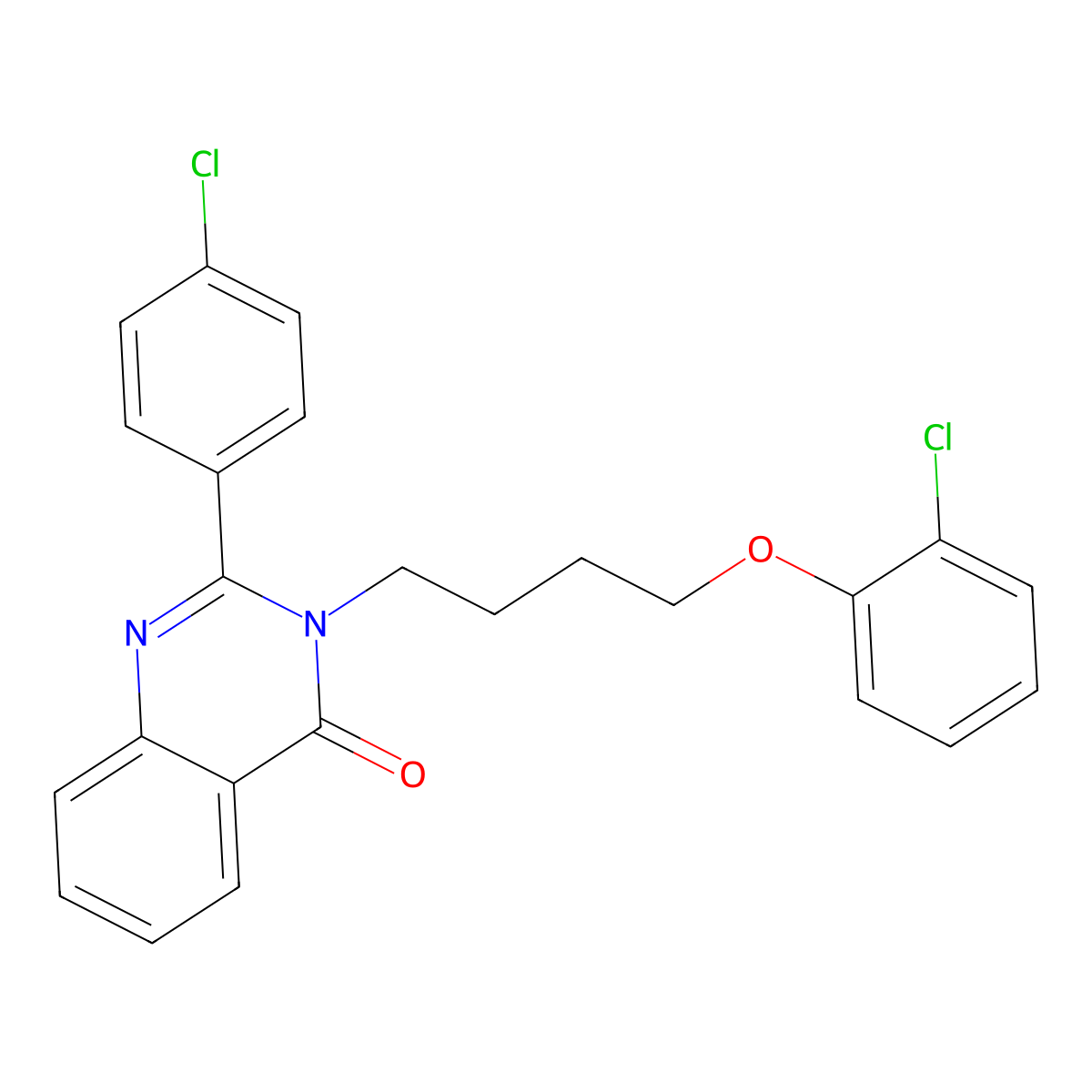 3-[4-(2-Chlorophenoxy)butyl]-2-(4-chlorophenyl)quinazolin-4-one molecular structure, CAS 378767-08-9