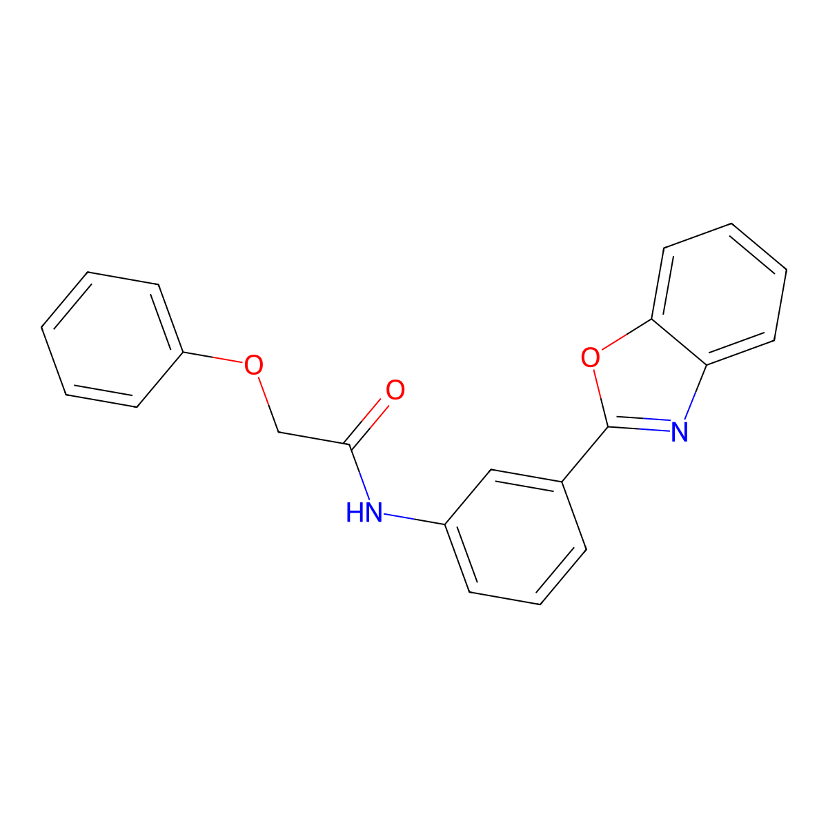 N-[3-(1,3-benzoxazol-2-yl)phenyl]-2-phenoxyacetamide molecular structure, CAS 378767-58-9