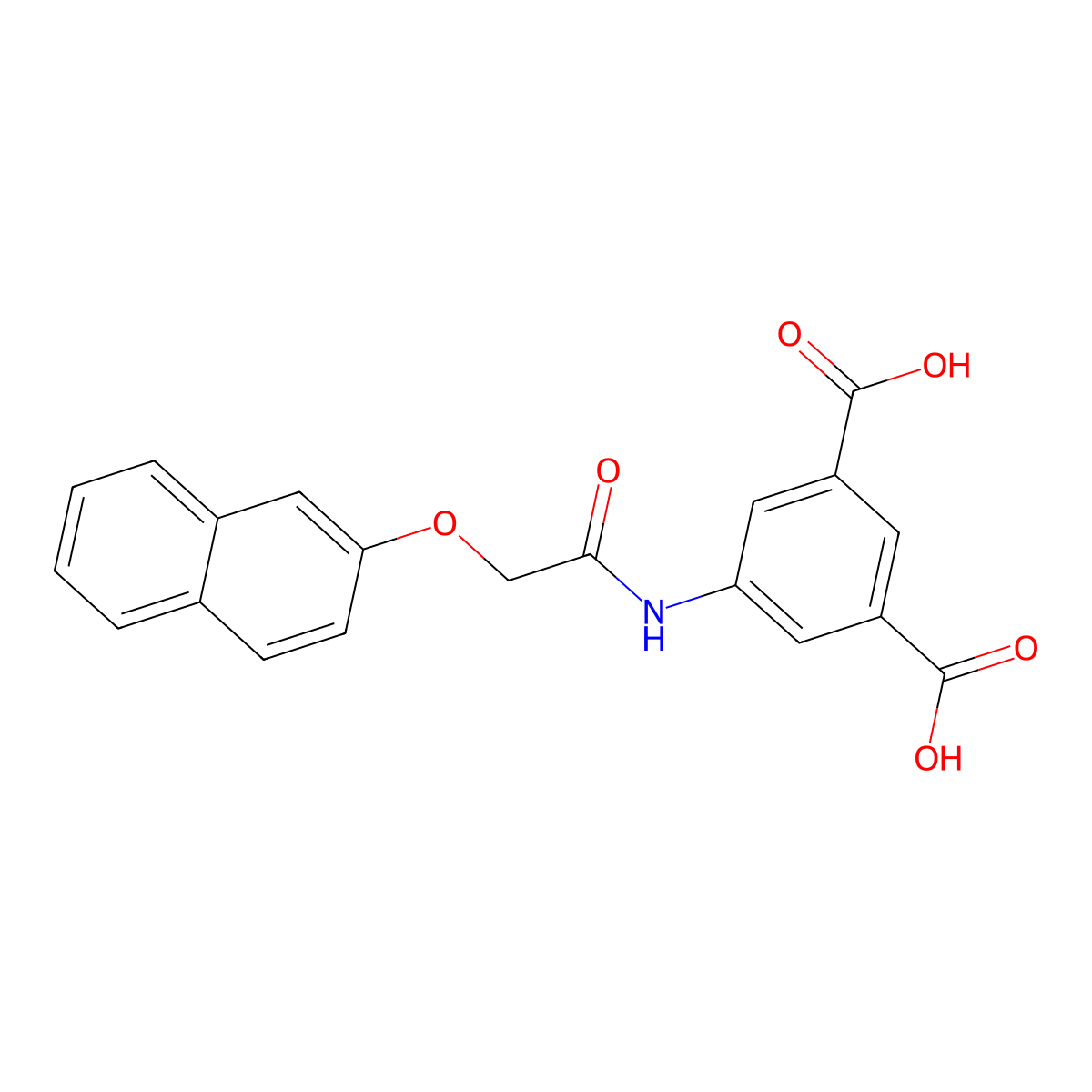 5-(2-(Naphthalen-2-yloxy)acetamido)isophthalic acid molecular structure, CAS 378767-62-5