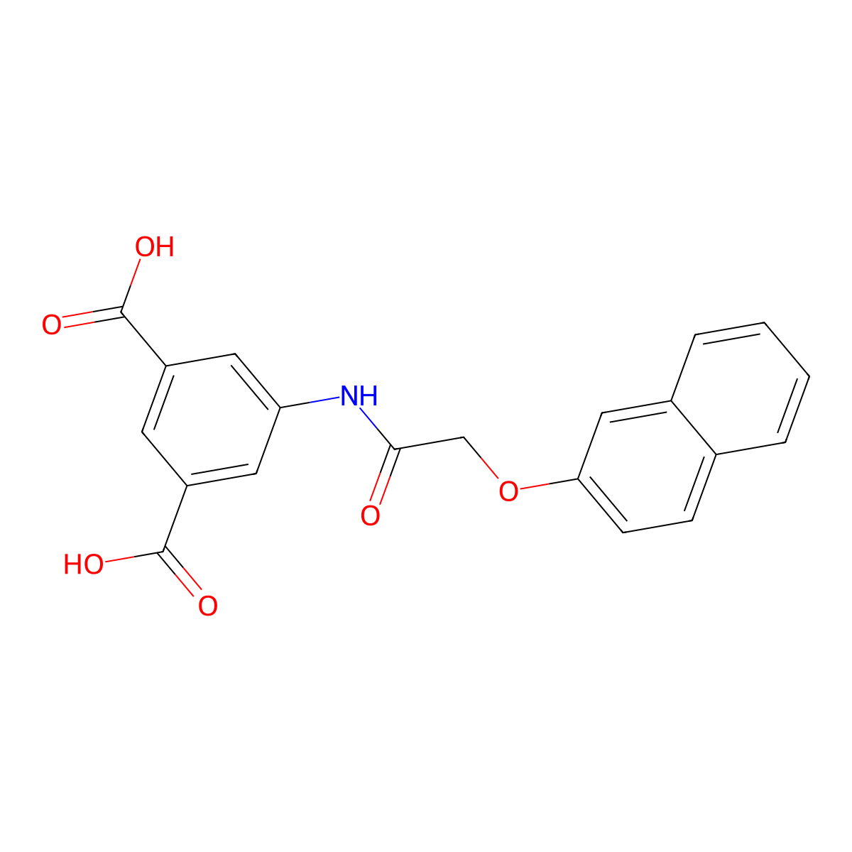 5-(2-(Naphthalen-2-yloxy)acetamido)isophthalic acid molecular structure, CAS 378767-62-5
