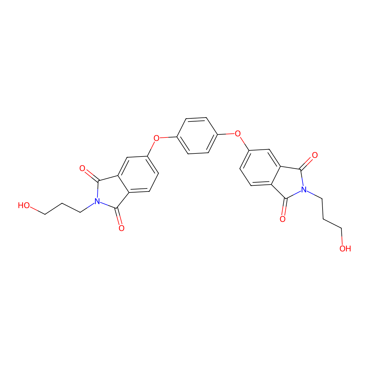 2-(3-Hydroxypropyl)-5-[4-[2-(3-hydroxypropyl)-1,3-dioxoisoindol-5-yl]oxyphenoxy]isoindole-1,3-dione molecular structure, CAS 378768-11-7