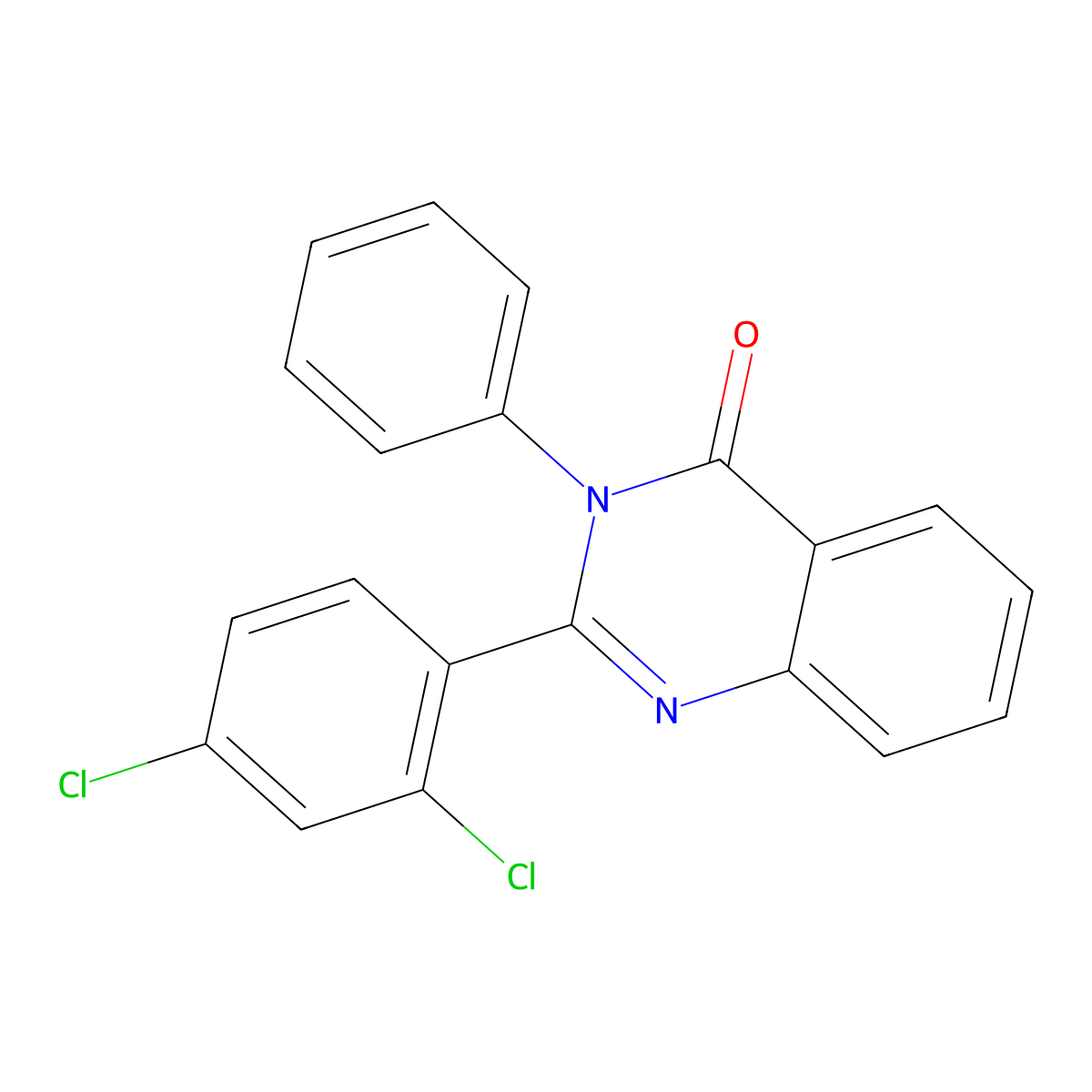 2-(2,4-Dichlorophenyl)-3-phenylquinazolin-4-one molecular structure, CAS 378768-48-0