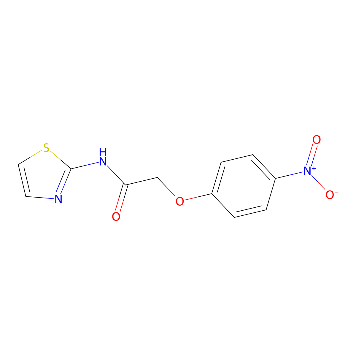 2-(4-nitrophenoxy)-N-(1,3-thiazol-2-yl)acetamide molecular structure, CAS 378768-49-1