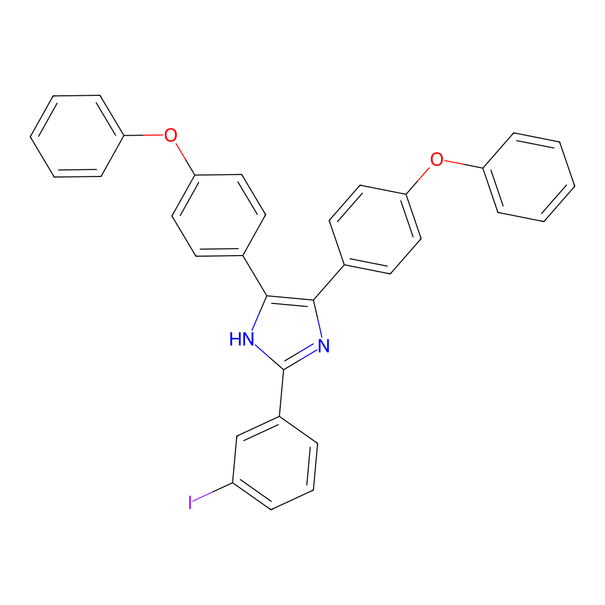 2-(3-iodophenyl)-4,5-bis(4-phenoxyphenyl)-1H-imidazole molecular structure, CAS 378769-25-6