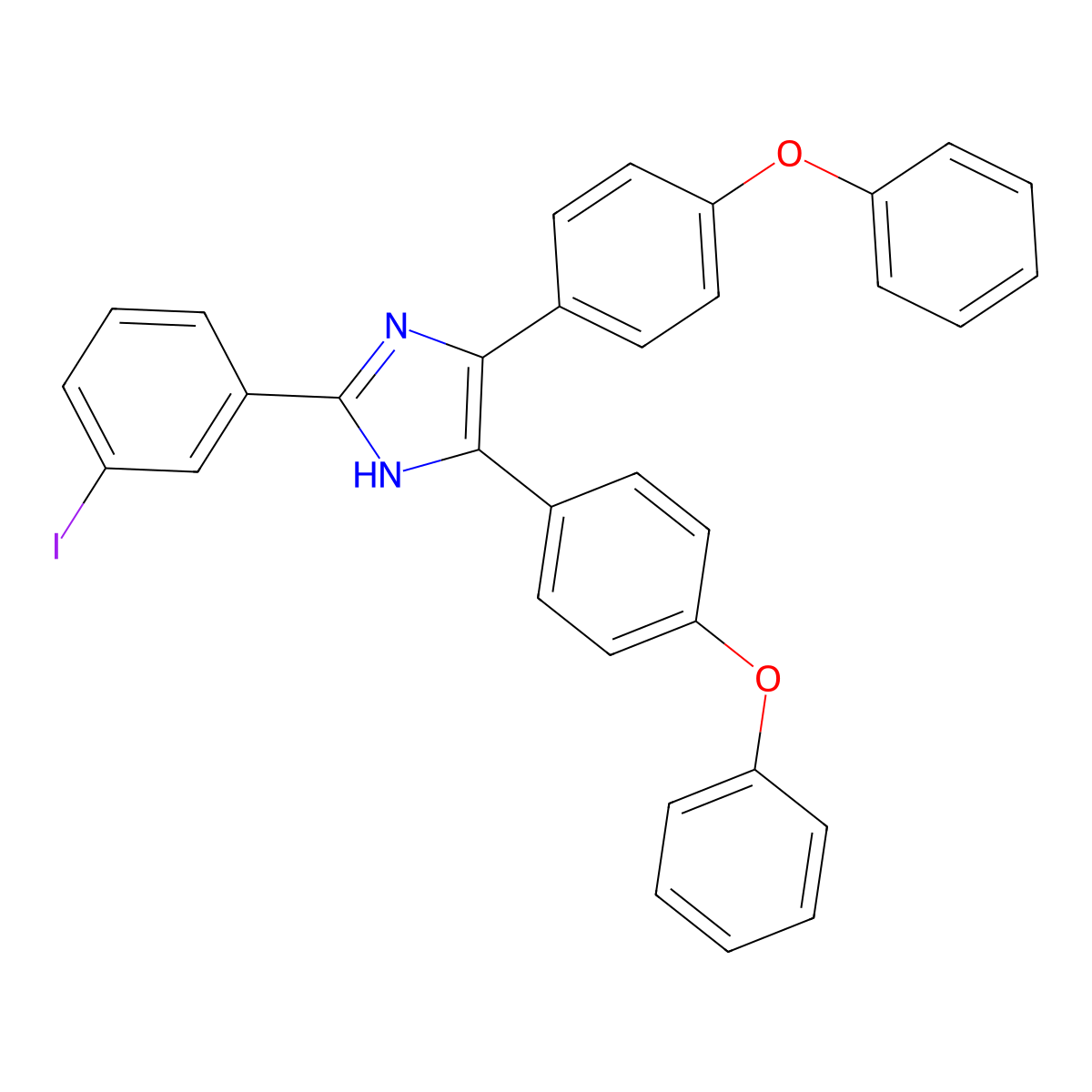 2-(3-iodophenyl)-4,5-bis(4-phenoxyphenyl)-1H-imidazole molecular structure, CAS 378769-25-6