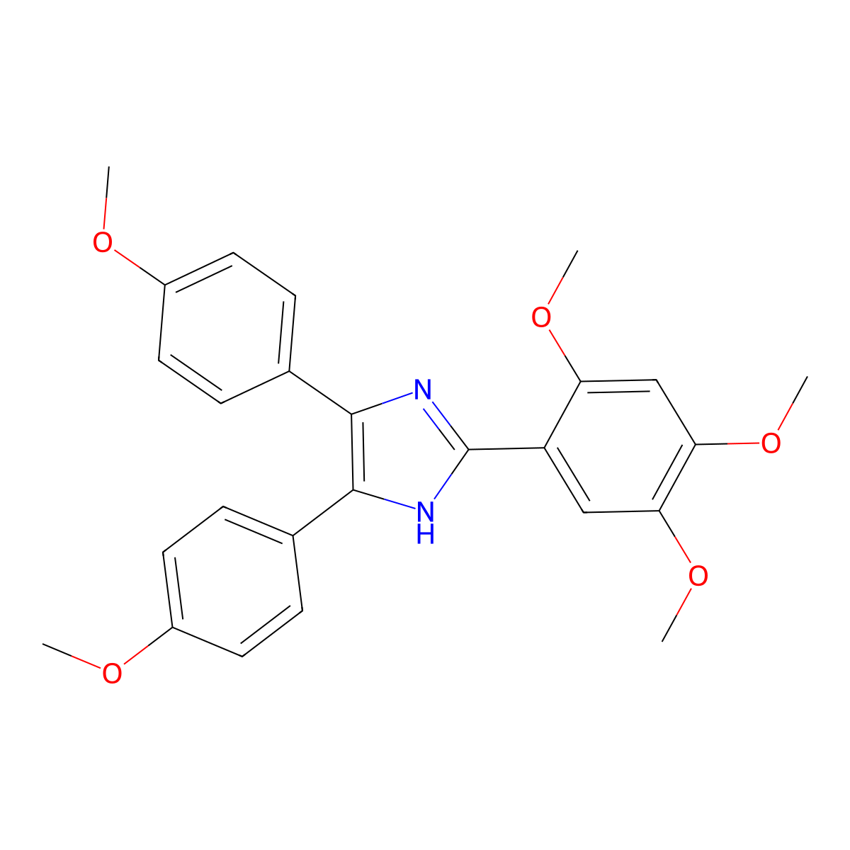 4,5-bis(4-methoxyphenyl)-2-(2,4,5-trimethoxyphenyl)-1H-imidazole molecular structure, CAS 378769-32-5