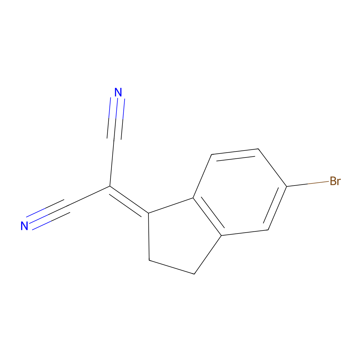 2-(5-Bromo-2,3-dihydro-1H-inden-1-ylidene)malononitrile molecular structure, CAS 378769-61-0