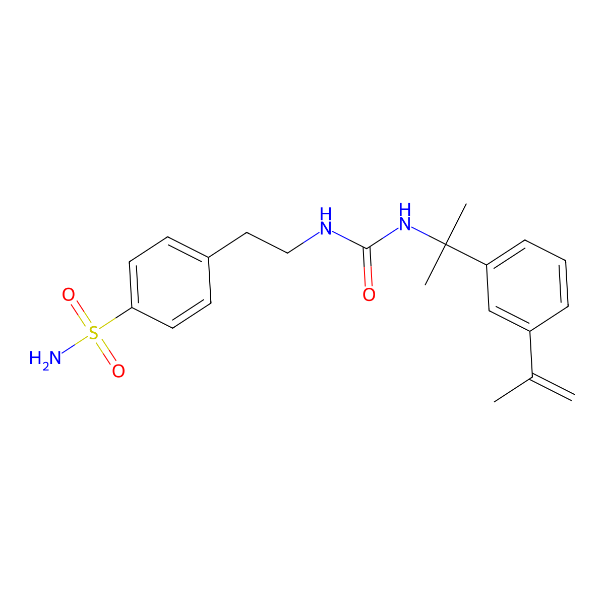 1-[2-(3-Prop-1-en-2-ylphenyl)propan-2-yl]-3-[2-(4-sulfamoylphenyl)ethyl]urea molecular structure, CAS 378769-63-2