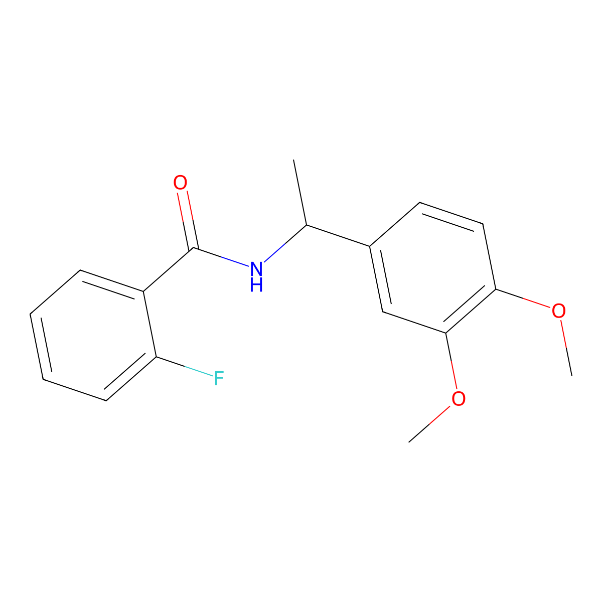 N-[1-(3,4-dimethoxyphenyl)ethyl]-2-fluorobenzamide molecular structure, CAS 378769-90-5