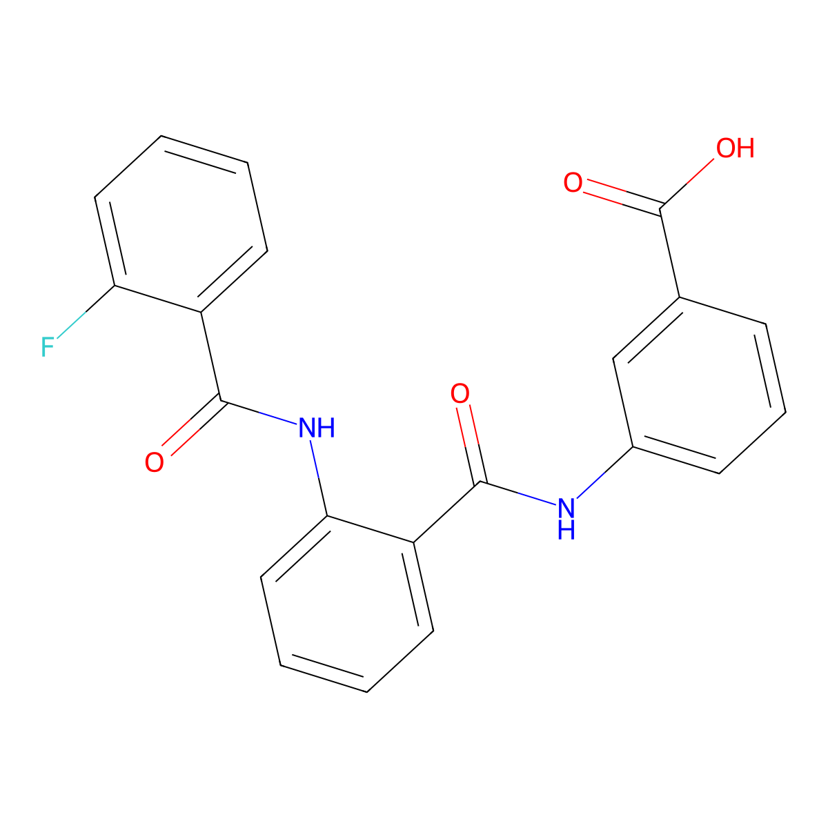 3-[[2-[(2-fluorobenzoyl)amino]benzoyl]amino]benzoic Acid molecular structure, CAS 378770-05-9