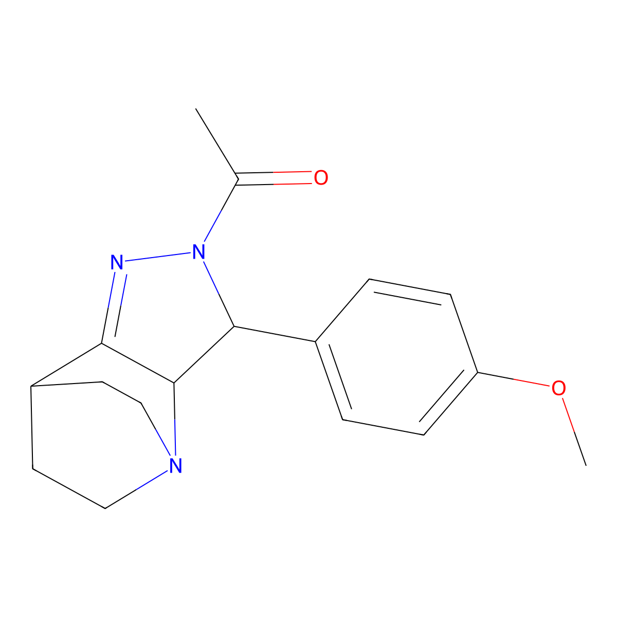 1-(3-(4-methoxyphenyl)-3,3a,6,7-tetrahydro-4,7-ethanopyrazolo[4,3-b]pyridin-2(5H)-yl)ethanone molecular structure, CAS 378770-22-0
