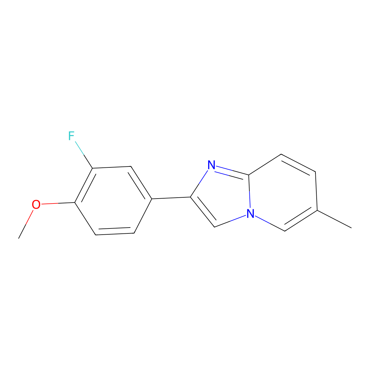 2-(3-Fluoro-4-methoxyphenyl)-6-methylimidazo[1,2-a]pyridine molecular structure, CAS 378770-65-1