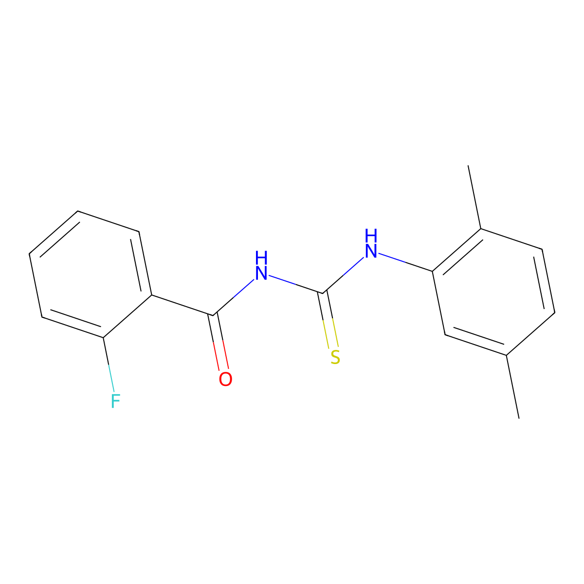 N-[(2,5-dimethylphenyl)carbamothioyl]-2-fluorobenzamide molecular structure, CAS 378771-05-2