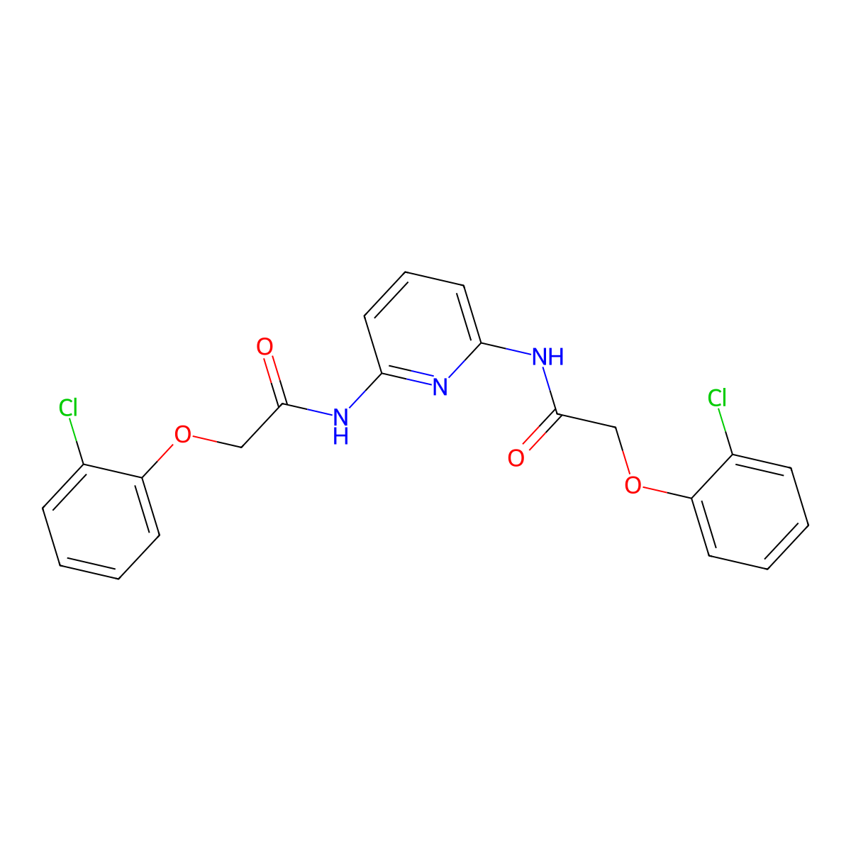 2-(2-chlorophenoxy)-N-[6-[[2-(2-chlorophenoxy)acetyl]amino]pyridin-2-yl]acetamide molecular structure, CAS 378771-97-2