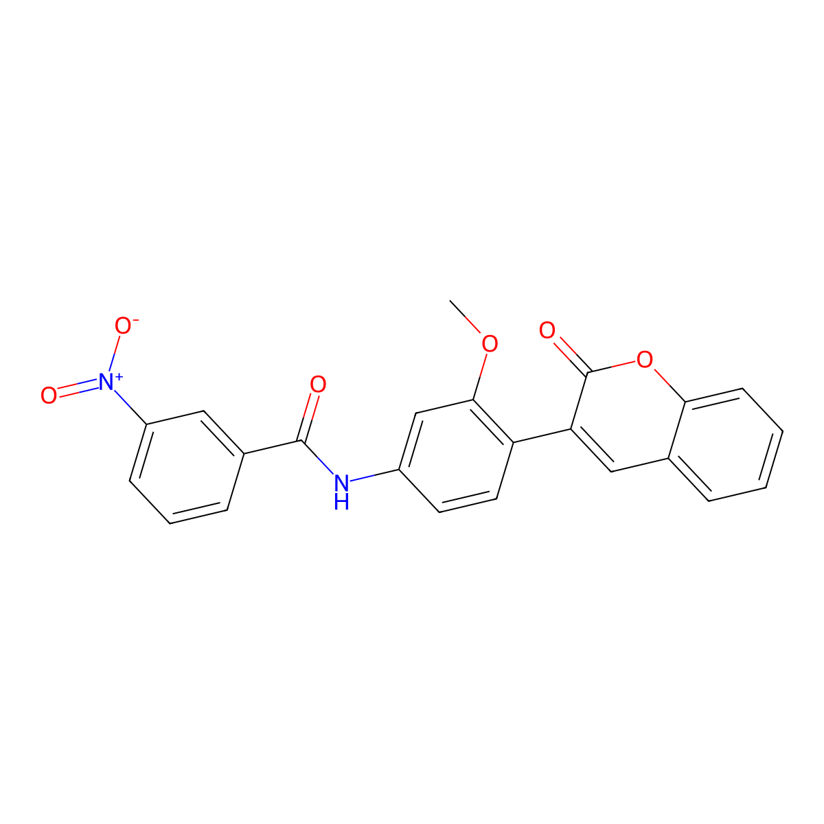 N-[3-methoxy-4-(2-oxochromen-3-yl)phenyl]-3-nitrobenzamide molecular structure, CAS 378772-30-6