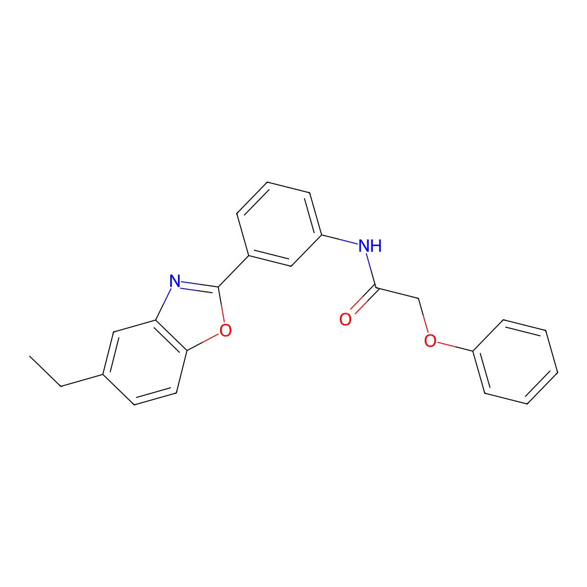 N-[3-(5-ethyl-1,3-benzoxazol-2-yl)phenyl]-2-phenoxyacetamide molecular structure, CAS 378772-51-1