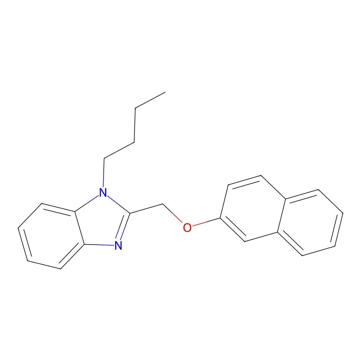 1-Butyl-2-(naphthalen-2-yloxymethyl)benzimidazole molecular structure, CAS 378772-94-2