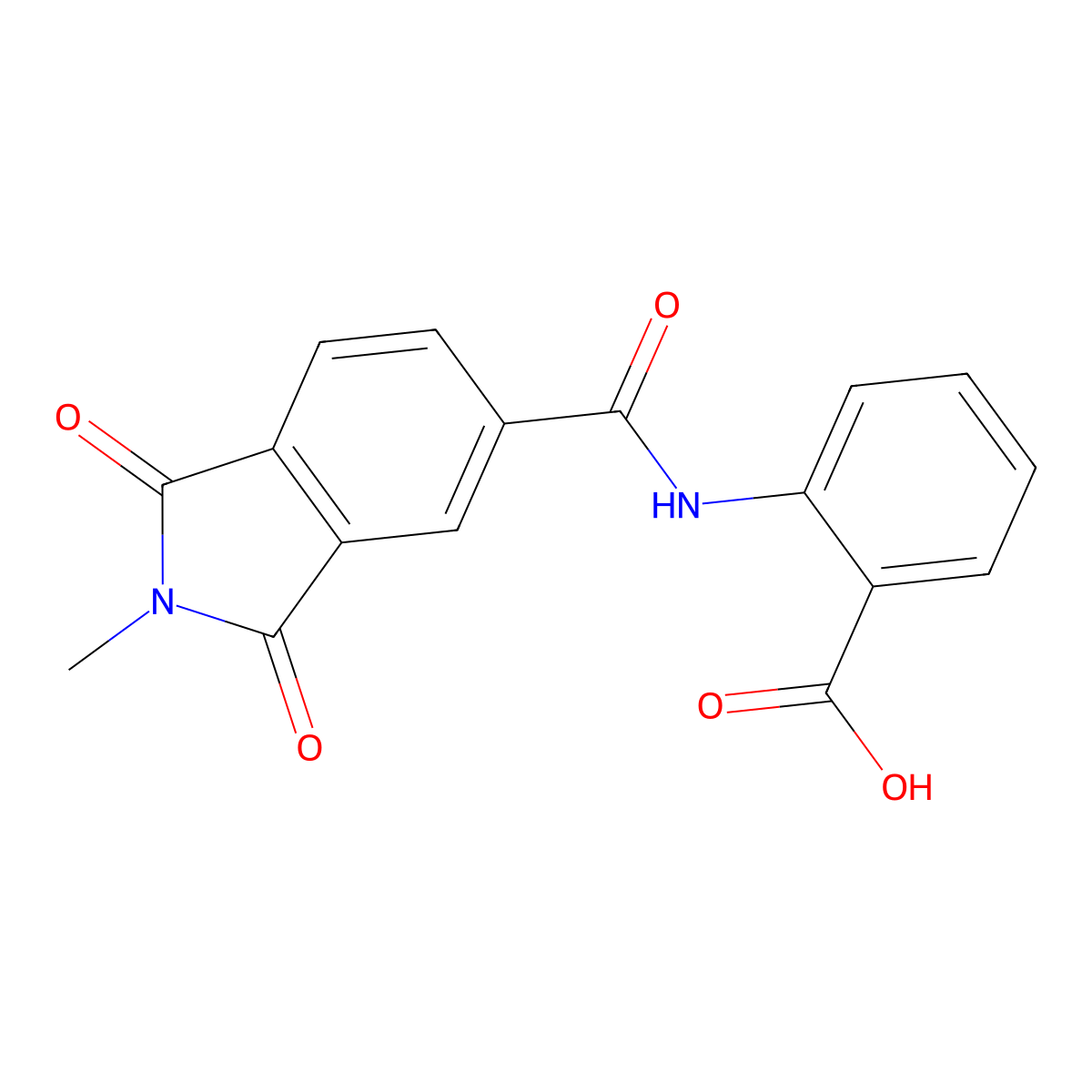2-{[(2-methyl-1,3-dioxo-2,3-dihydro-1H-isoindol-5-yl)carbonyl]amino}benzoic acid molecular structure, CAS 378773-33-2