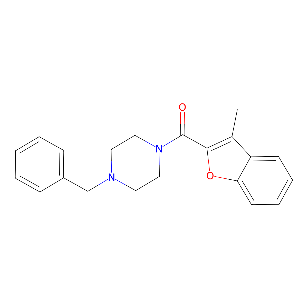 3-Methylbenzo[d]furan-2-yl 4-benzylpiperazinyl ketone molecular structure, CAS 378773-43-4