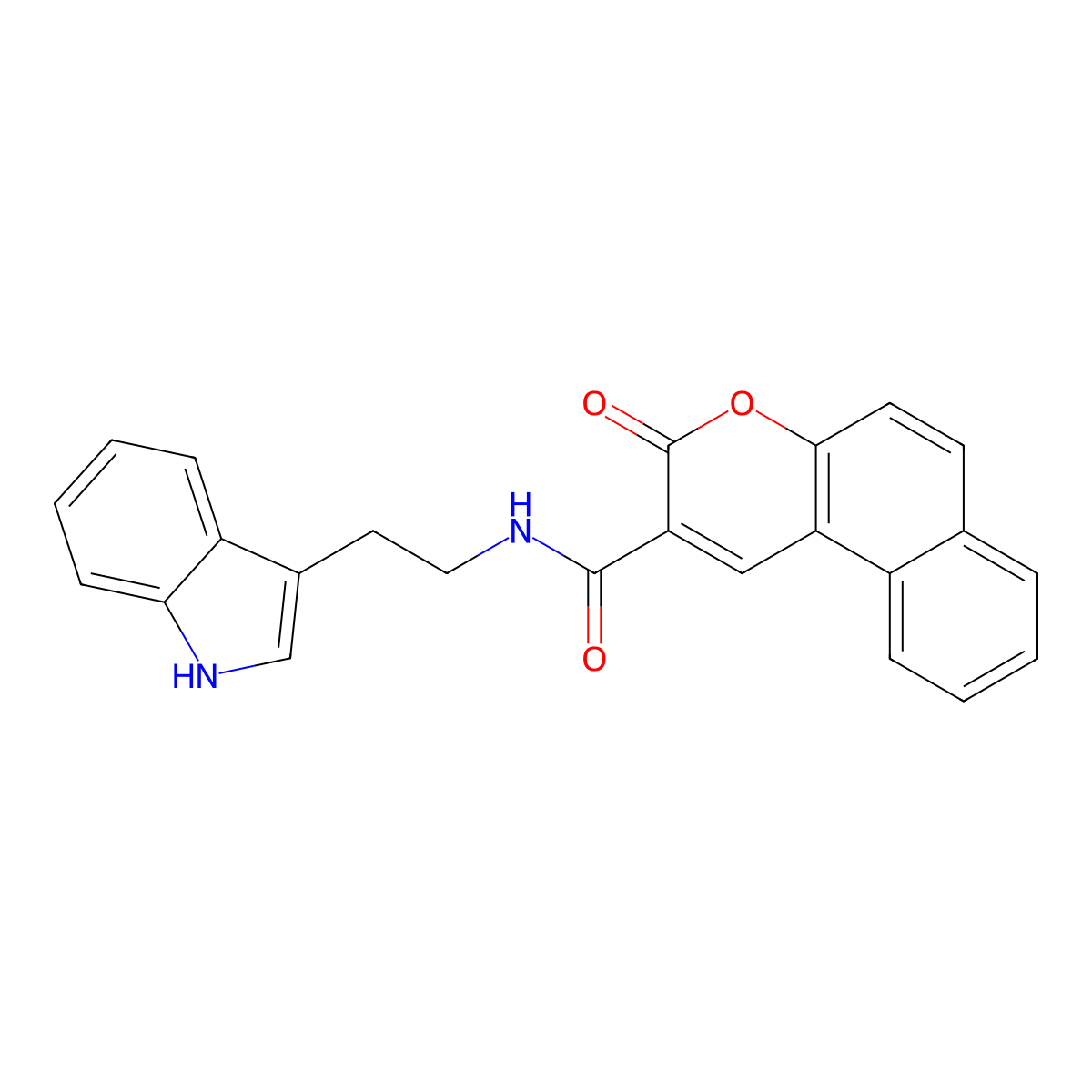 N-[2-(1H-indol-3-yl)ethyl]-3-oxobenzo[f]chromene-2-carboxamide molecular structure, CAS 378773-45-6