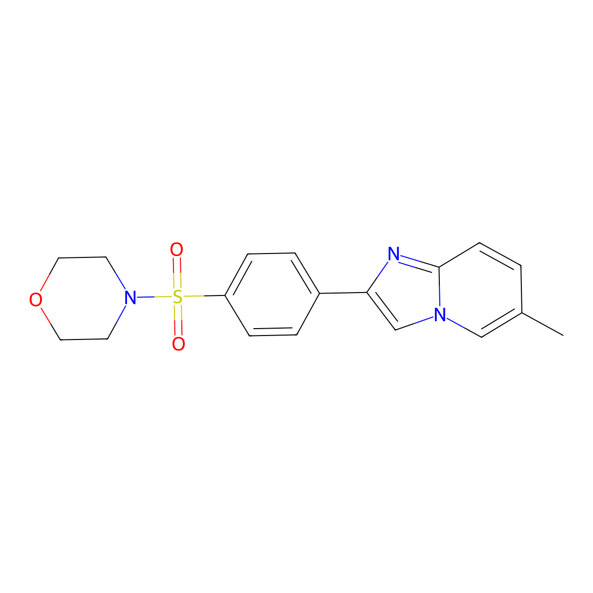 6-Methyl-2-[4-(4-morpholinylsulfonyl)phenyl]imidazo[1,2-a]pyridine molecular structure, CAS 378773-85-4
