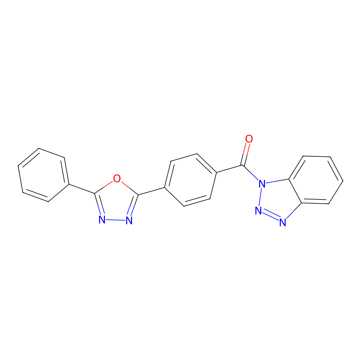 Benzotriazol-1-yl-[4-(5-phenyl-1,3,4-oxadiazol-2-yl)phenyl]methanone molecular structure, CAS 378774-10-8