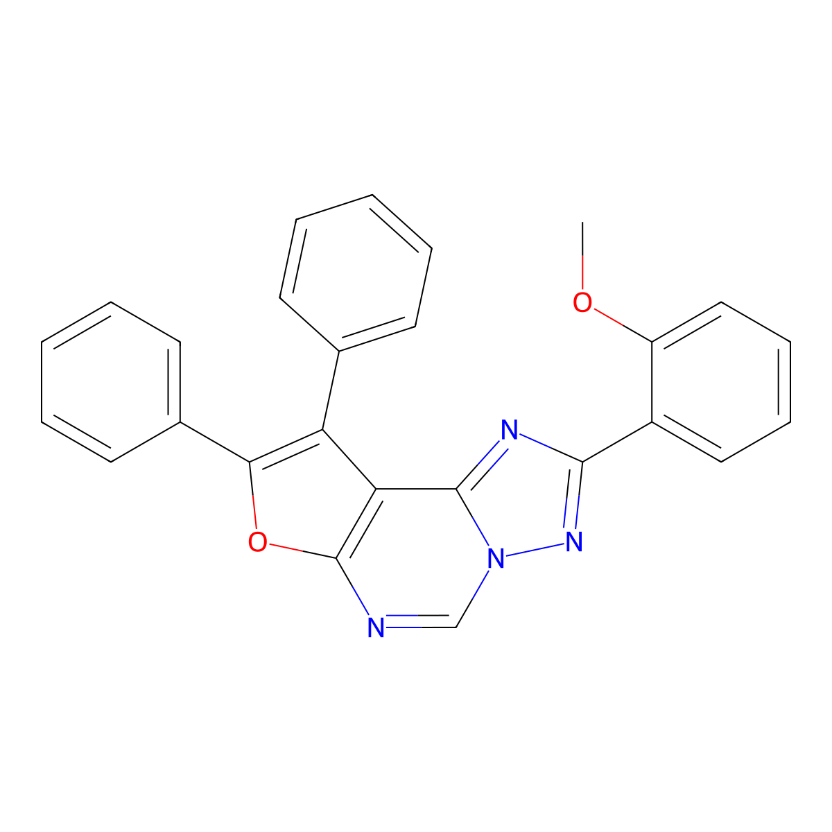 2-(2-Methoxyphenyl)-8,9-diphenylfuro[3,2-e][1,2,4]triazolo[1,5-c]pyrimidine molecular structure, CAS 378774-47-1