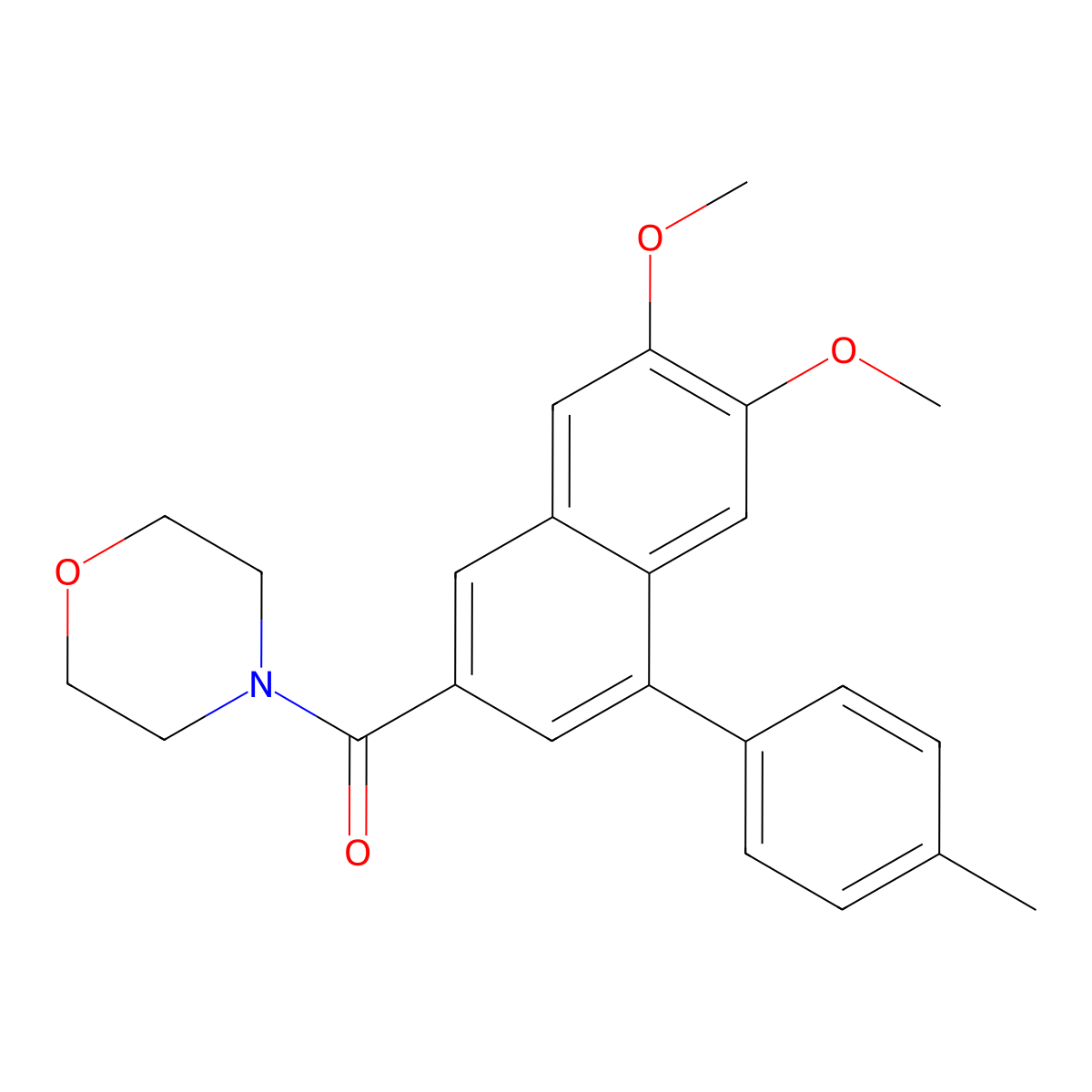 [6,7-Dimethoxy-4-(4-methylphenyl)naphthalen-2-yl]-morpholin-4-ylmethanone molecular structure, CAS 378774-92-6