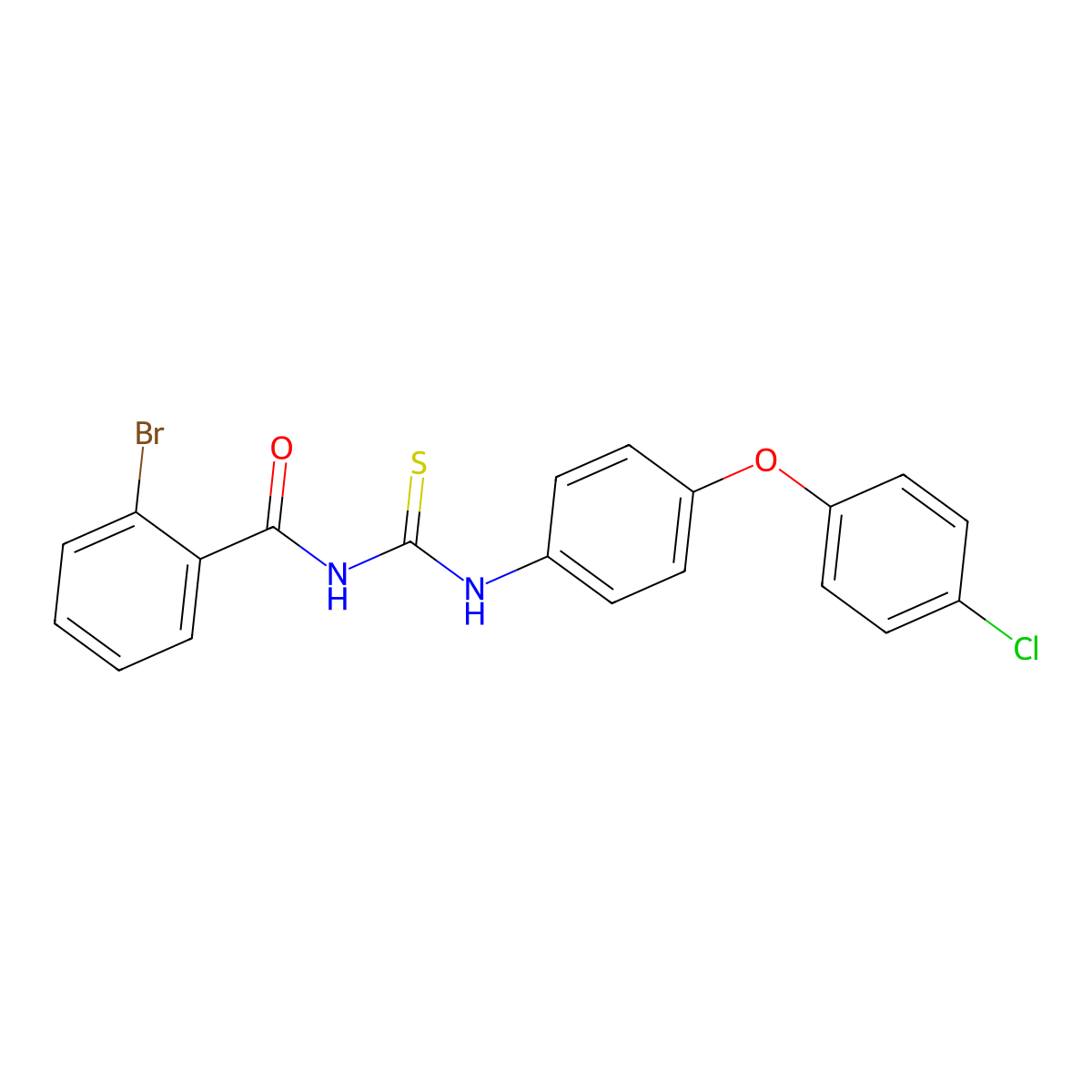 2-bromo-N-[[4-(4-chlorophenoxy)phenyl]carbamothioyl]benzamide molecular structure, CAS 378774-97-1
