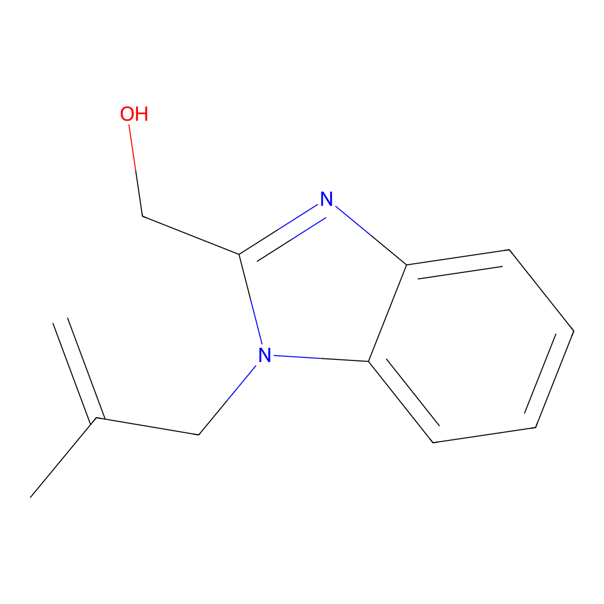 [1-(2-Methylprop-2-enyl)benzimidazol-2-yl]methanol molecular structure, CAS 378775-01-0
