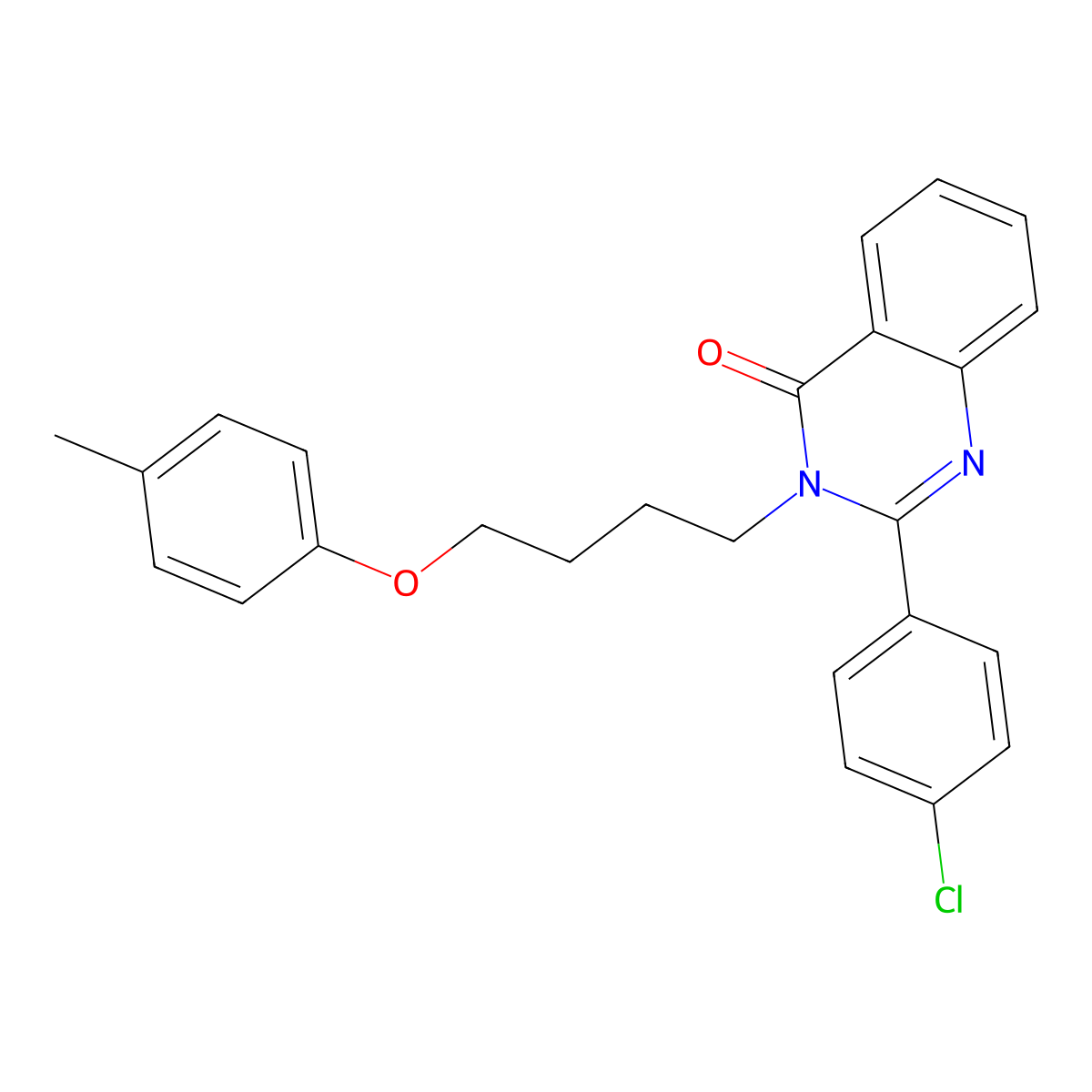 2-(4-Chlorophenyl)-3-[4-(4-methylphenoxy)butyl]quinazolin-4-one molecular structure, CAS 378775-56-5