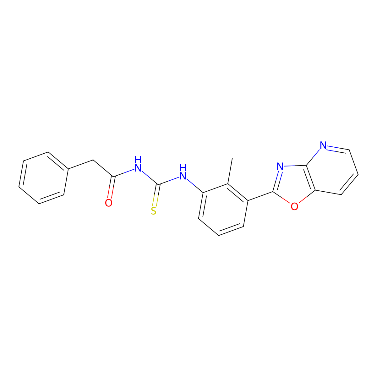 N-(2-methyl-3-[1,3]oxazolo[4,5-b]pyridin-2-ylphenyl)-N'-(phenylacetyl)thiourea molecular structure, CAS 378775-59-8