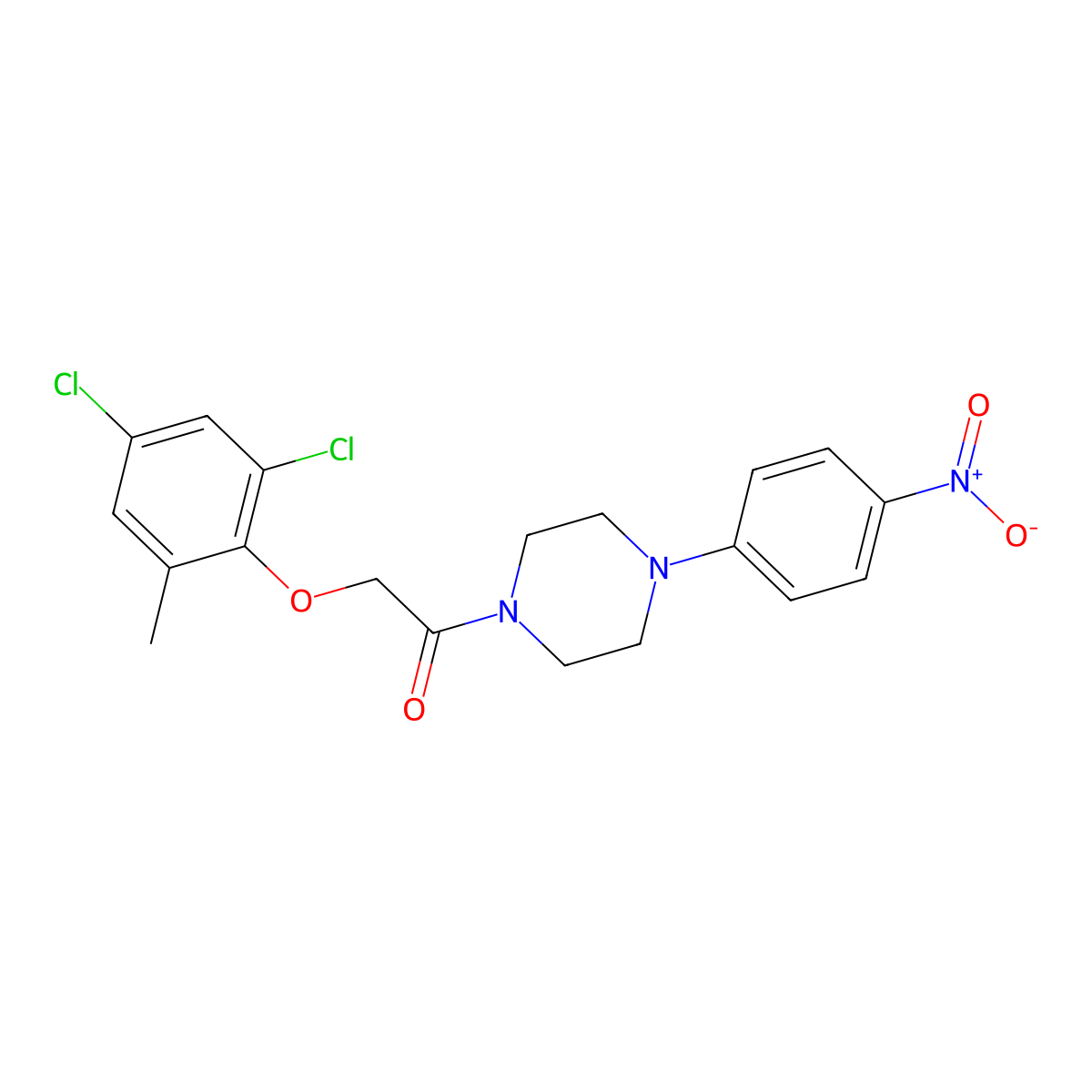 2-(2,4-Dichloro-6-methylphenoxy)-1-[4-(4-nitrophenyl)piperazin-1-yl]ethanone molecular structure, CAS 378775-91-8
