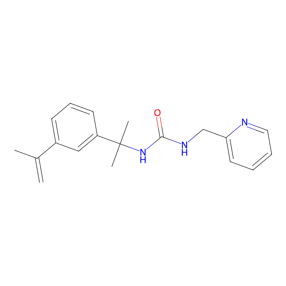 1-[2-(3-Prop-1-en-2-ylphenyl)propan-2-yl]-3-(pyridin-2-ylmethyl)urea molecular structure, CAS 378775-95-2
