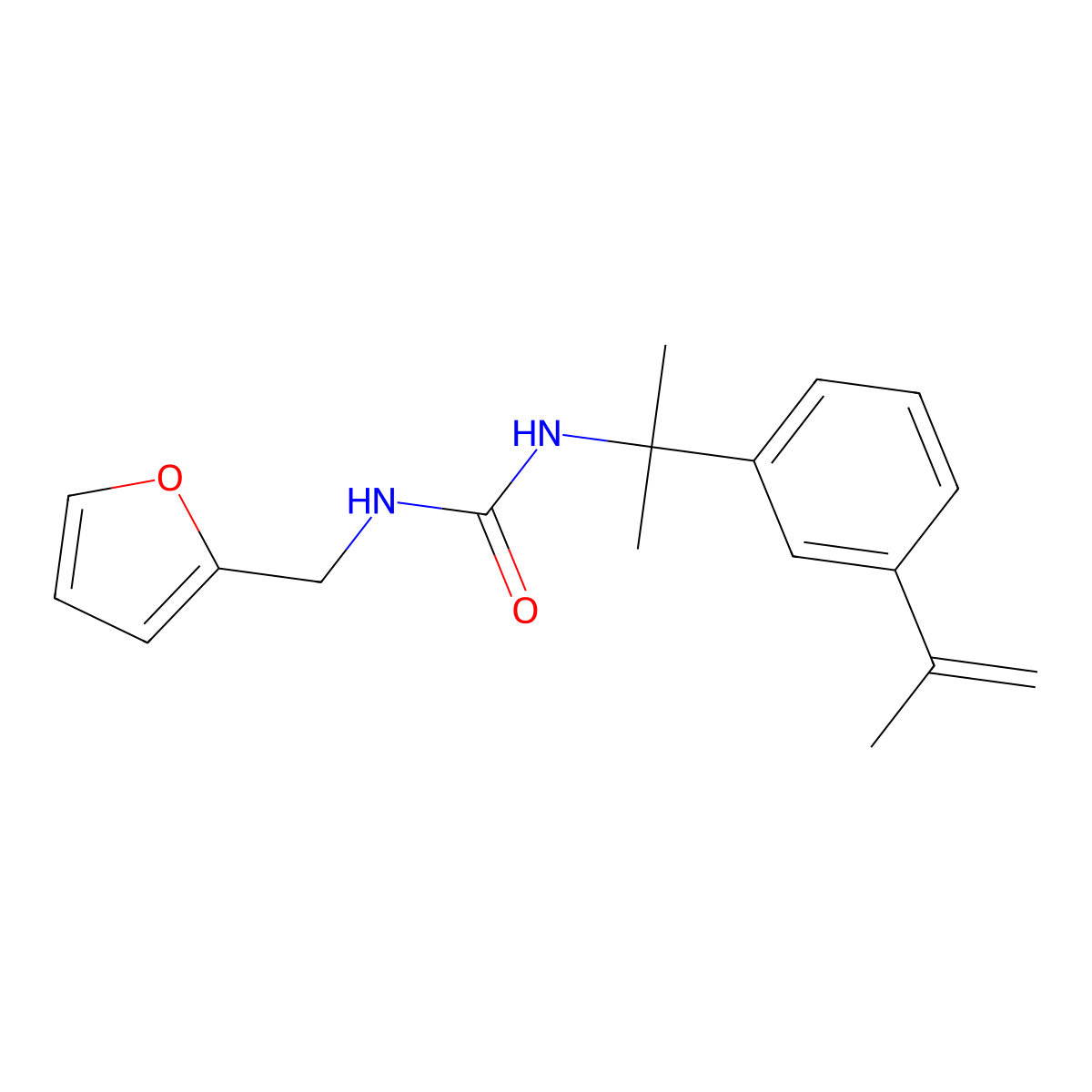 1-(Furan-2-ylmethyl)-3-[2-(3-prop-1-en-2-ylphenyl)propan-2-yl]urea molecular structure, CAS 378776-12-6