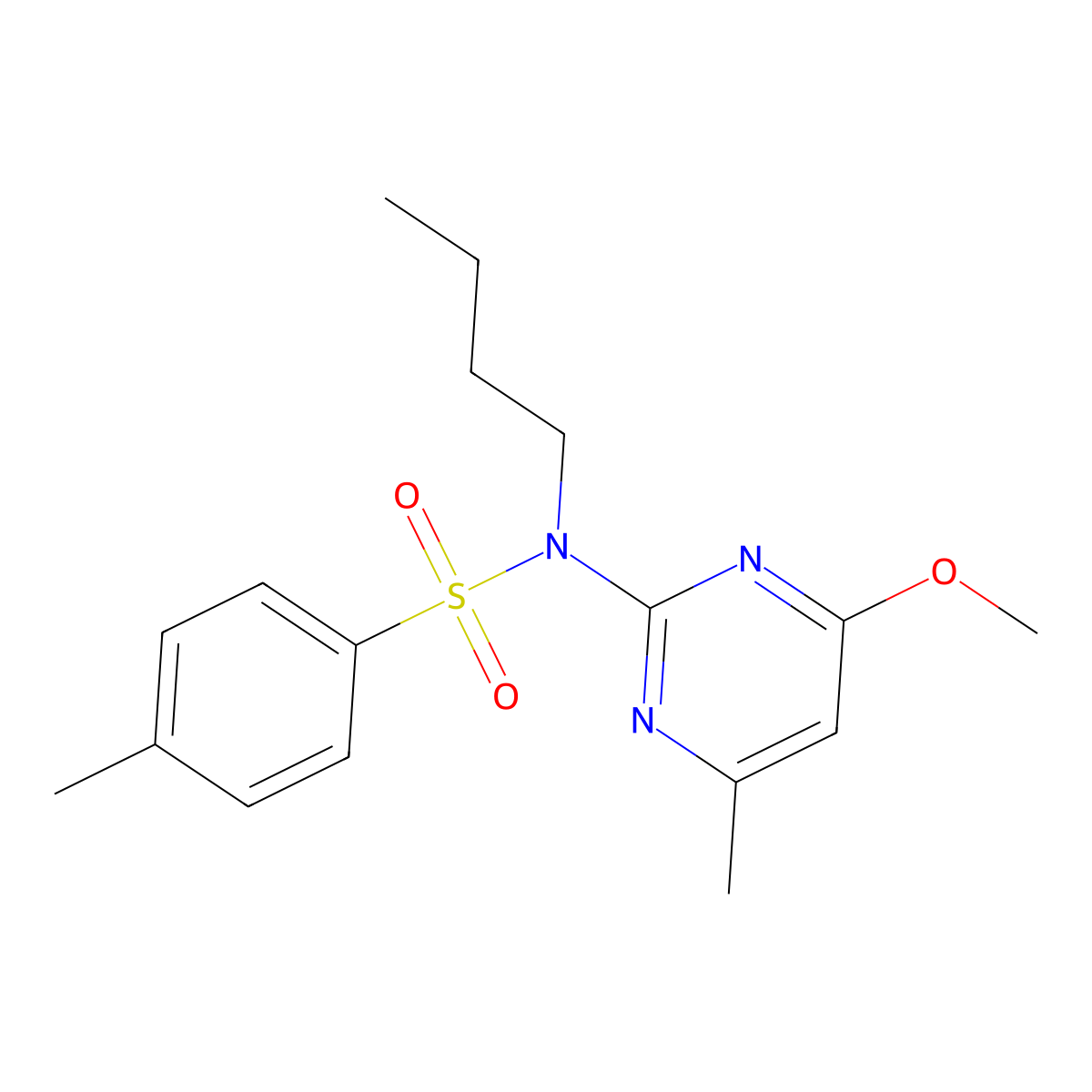 N-butyl-N-(4-methoxy-6-methylpyrimidin-2-yl)-4-methylbenzenesulfonamide molecular structure, CAS 378776-20-6