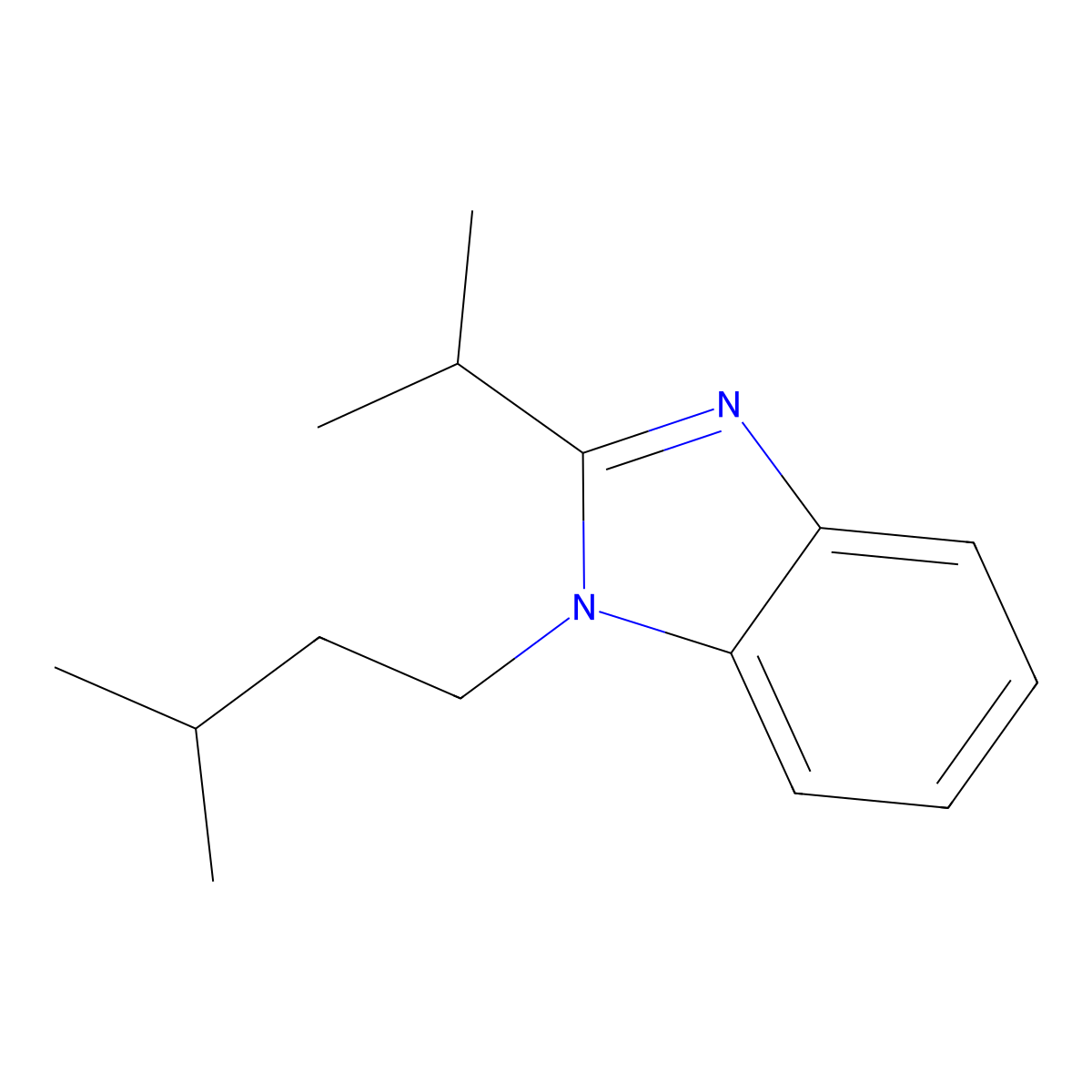 1-(3-Methylbutyl)-2-propan-2-ylbenzimidazole molecular structure, CAS 378776-22-8