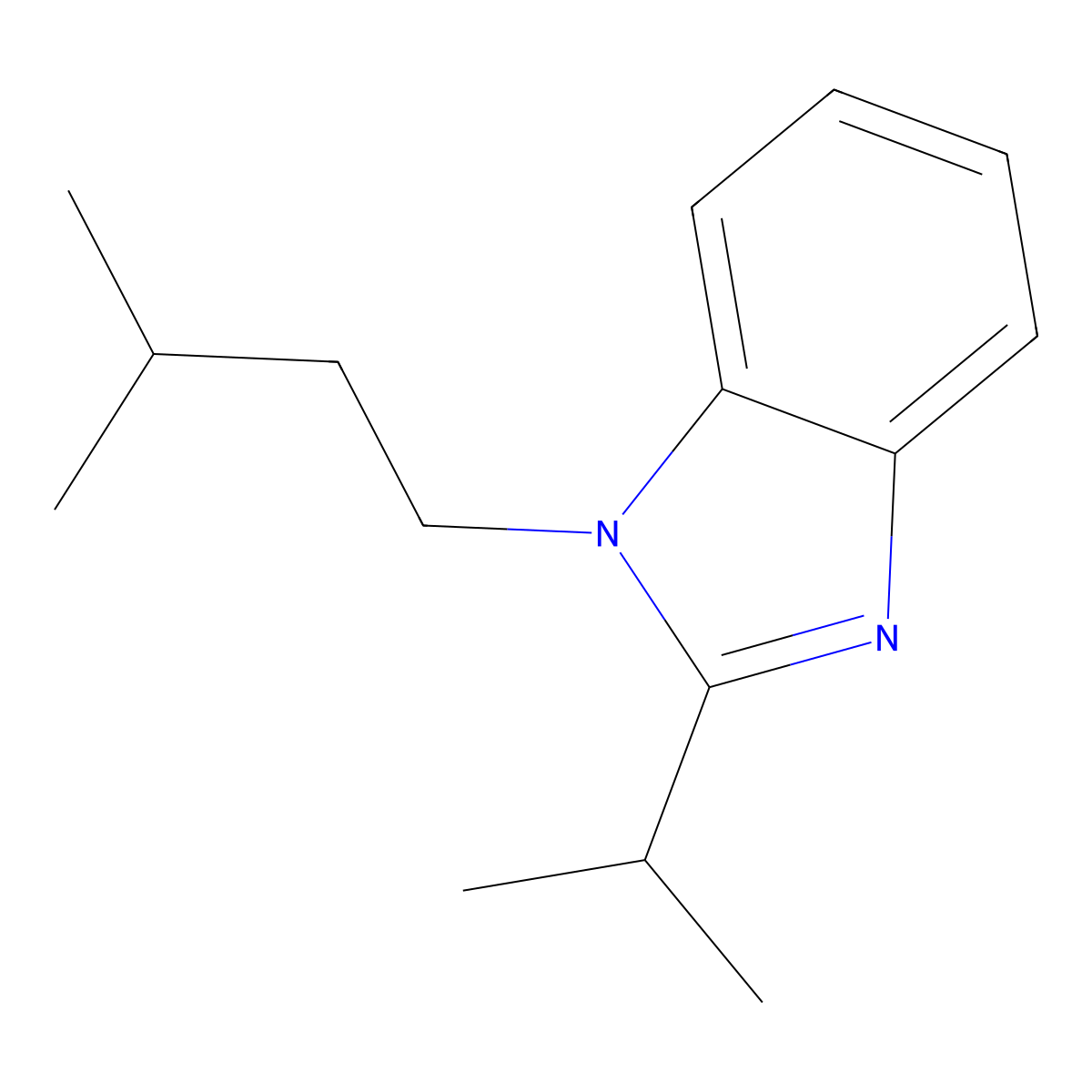 1-(3-Methylbutyl)-2-propan-2-ylbenzimidazole molecular structure, CAS 378776-22-8