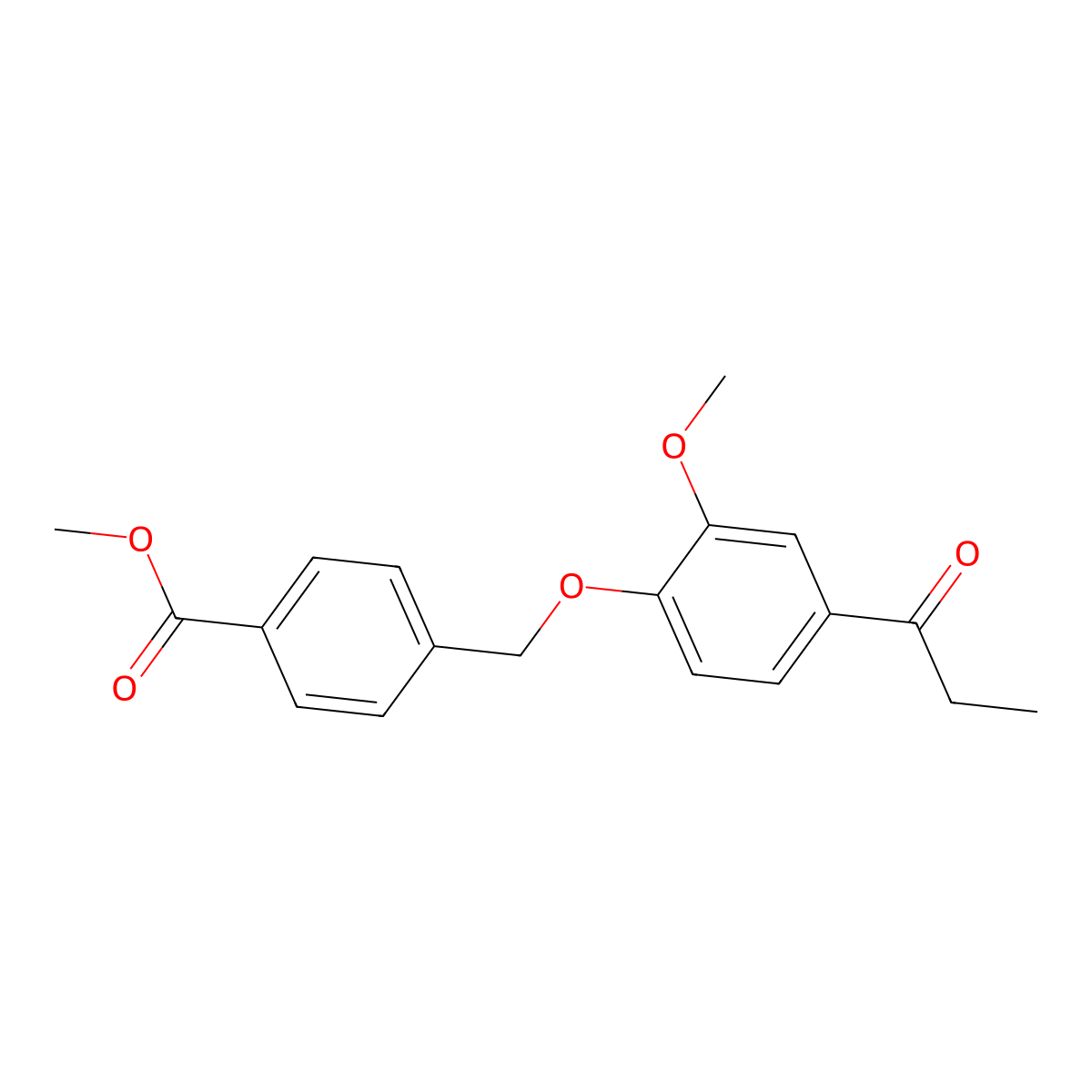 Methyl 4-[(2-methoxy-4-propanoylphenoxy)methyl]benzoate molecular structure, CAS 378776-28-4