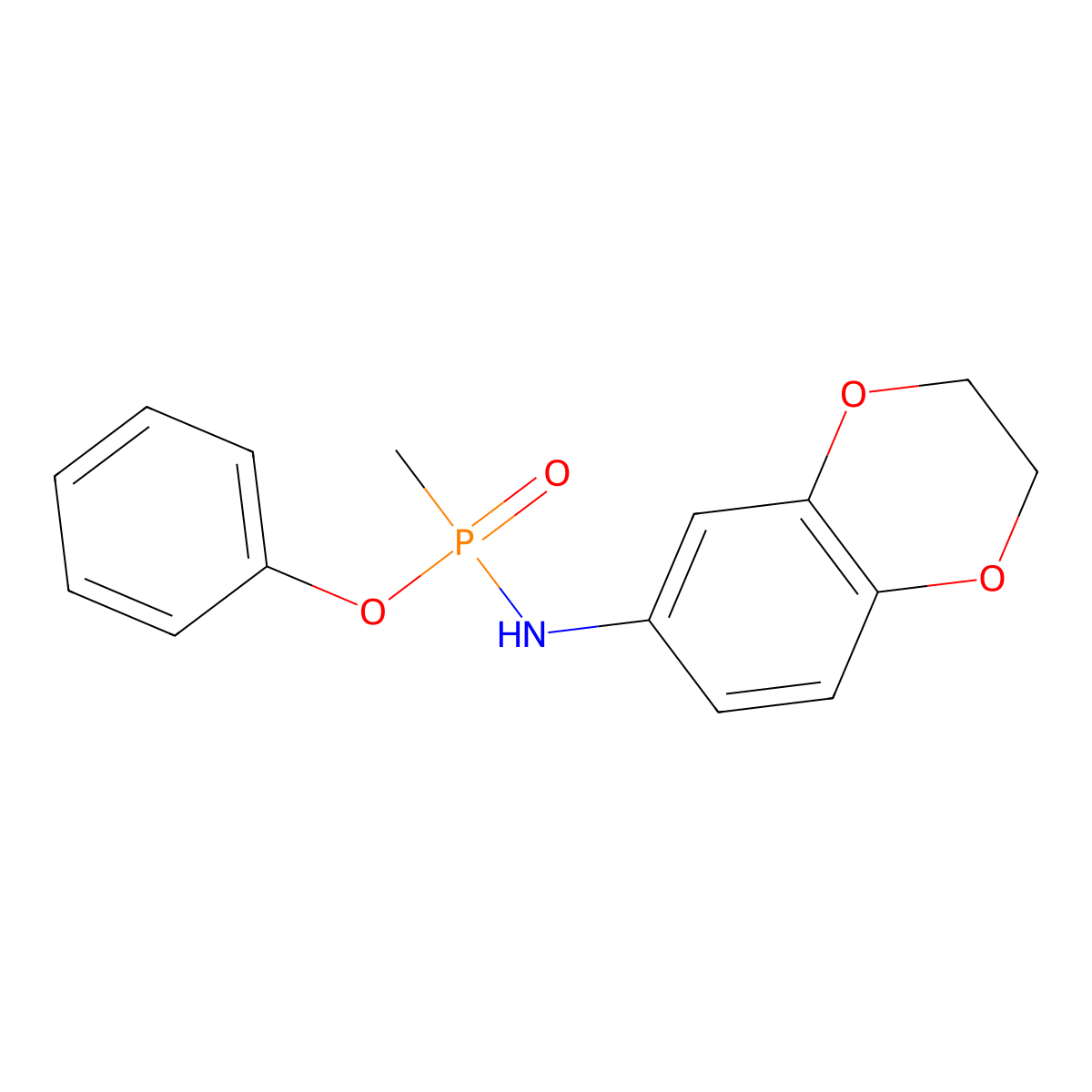 N-[methyl(phenoxy)phosphoryl]-2,3-dihydro-1,4-benzodioxin-6-amine molecular structure, CAS 378776-31-9