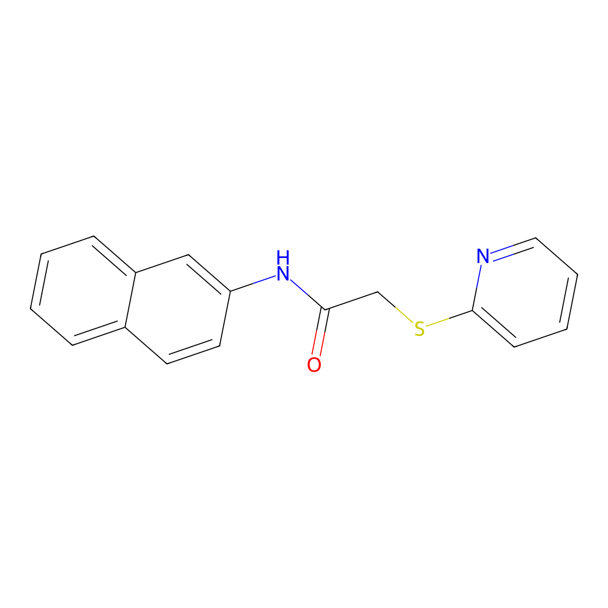 N-naphthalen-2-yl-2-pyridin-2-ylsulfanylacetamide molecular structure, CAS 378776-33-1