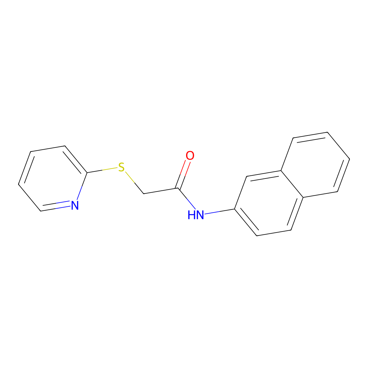 N-naphthalen-2-yl-2-pyridin-2-ylsulfanylacetamide molecular structure, CAS 378776-33-1