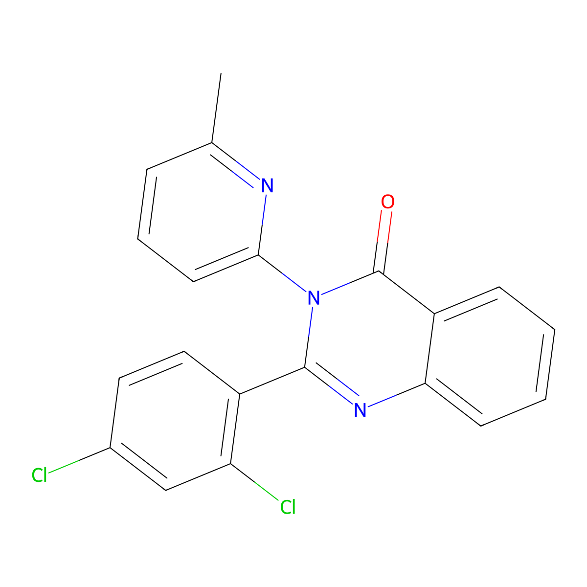 2-(2,4-Dichlorophenyl)-3-(6-methylpyridin-2-yl)quinazolin-4-one molecular structure, CAS 378776-97-7