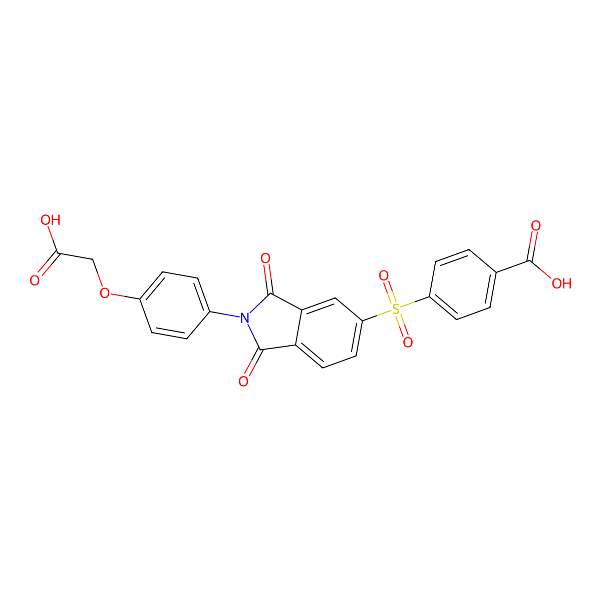4-((2-(4-(Carboxymethoxy)phenyl)-1,3-dioxoisoindolin-5-yl)sulfonyl)benzoic acid molecular structure, CAS 378778-12-2